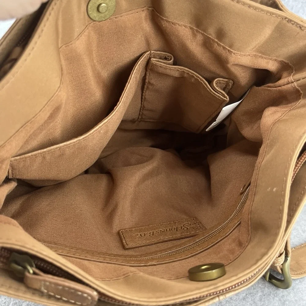 Genuine Tooled Leather Hobo Shoulder Bag Purse Caramel Brown Hippie St Johns Bay